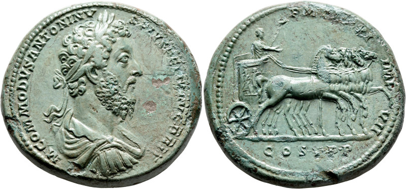 Commodus, 177-192. Medallion (Bronze, 40 mm, 57.00 g, 12 h), Rome, 186. M COMMOD...