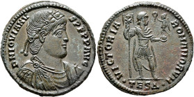 Jovian, 363-364. Double Maiorina (Silvered bronze, 29 mm, 8.87 g, 5 h), Thessalonica. D N IOVIANV-S P F P P AVG Laurel-and-rosette-diademed, draped an...