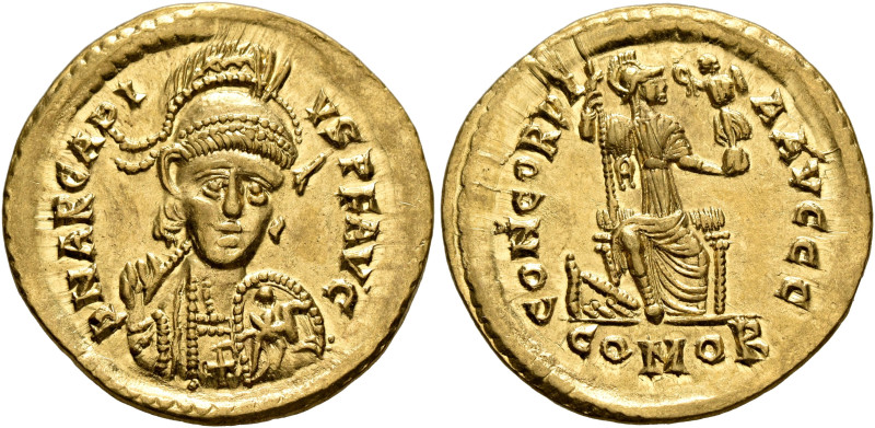 Arcadius, 383-408. Solidus (Gold, 21 mm, 4.44 g, 6 h), Thessalonica, circa 402-4...