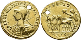 UNCERTAIN GERMANIC TRIBES, Aurum Barbarorum. Late 3rd-early 4th centuries. 'Aureus' (Gold, 22 mm, 6.27 g, 1 h), 'Probus Group B'. Imitating Probus, 27...