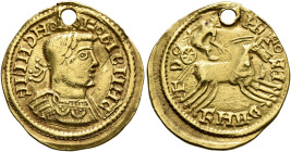 UNCERTAIN GERMANIC TRIBES, Aurum Barbarorum. Late 3rd-early 4th centuries. 'Aureus' (Gold, 19 mm, 3.23 g, 12 h), 'Sleipnir Group'. ԷIԷИƆHOIOFObIBiꟼMC ...