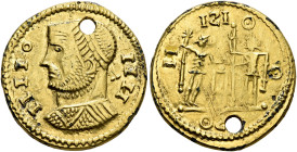 UNCERTAIN GERMANIC TRIBES, Aurum Barbarorum. Late 3rd-early 4th centuries. 'Aureus' (Subaeratus, 19 mm, 3.09 g, 6 h), 'Plated Group'. Imitating Probus...