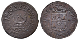 Philippinen, Quarto 1820 M F, Manila. 3,13 g. K/M 7. Selten. Kl. Schrötlingsfehler am Rand, sehr schön