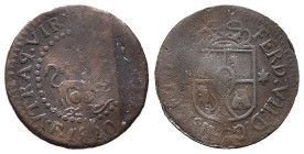 Philippinen, Quarto 1820 M F, Manila. 3,33 g. K/M 7. Selten. Schrötlingsfehler, fast sehr schön