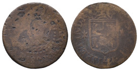 Philippinen, Quarto 1821 M F, Manila. 3,51 g. K/M 7. Selten. Schön