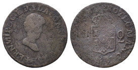 Philippinen, Quarto 1822 F, Manila. 3,17 g. K/M 9. Selten. Korrodiert, schön