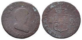 Philippinen, Quarto 1823 F, Manila. 2,79 g. K/M 9. Selten. Korrodiert, schön