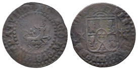 Philippinen, Quarto 1826 M F, Manila. 2,66 g. K/M 7. Mit spiegelverkehrter (Retrograde) 6. Selten. Schön-sehr schön