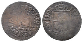 Philippinen, Quarto 1829 M F, Manila. 2,58 g. K/M 7. Mit spiegelverkehrter (Retrograde) 2. Selten. Kratzer, Bohrlochversuch, schön