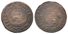 Philippinen, Quarto 1834 MA F, Manila. 4,78 g. K/M 10. Selten. Sehr schön