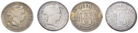 Philippinen, Isabella II. von Spanien 1833-1868, 20 Centimos 1864. 2 Stück. 5,03 und 4,82 g. K/M 146. Broschierspuren, sehr schön und starke Kratzer, ...