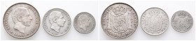 Philippinen, Alfonso XII. von Spanien 1874-1885, 10, 20 und 50 Centimos 1883. 3 Stück. K/M 148, 149 und 150. Sehr schön und besser