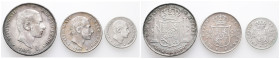 Philippinen, Alfonso XII. von Spanien 1874-1885, 10, 20 und 50 Centimos 1883. 3 Stück. K/M 148, 149 und 150. Sehr schön