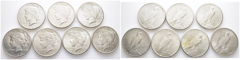 Vereinigte Staaten von Amerika (USA), Peace Dollar 1922, 1923 (2x), 1924, 1925, ...