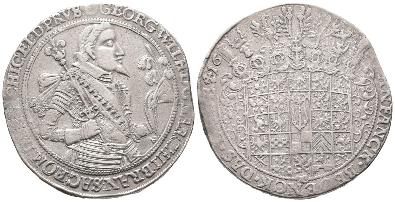 Brandenburg Preussen, Georg Wilhelm 1619-1640, Reichstaler 1627, Königsberg. Spr...