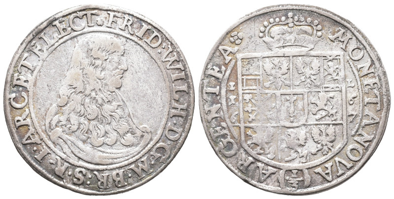 Brandenburg Preussen, Friedrich Wilhelm 1640-1688, 1/3 Taler 1667 IL, Berlin. 9,...