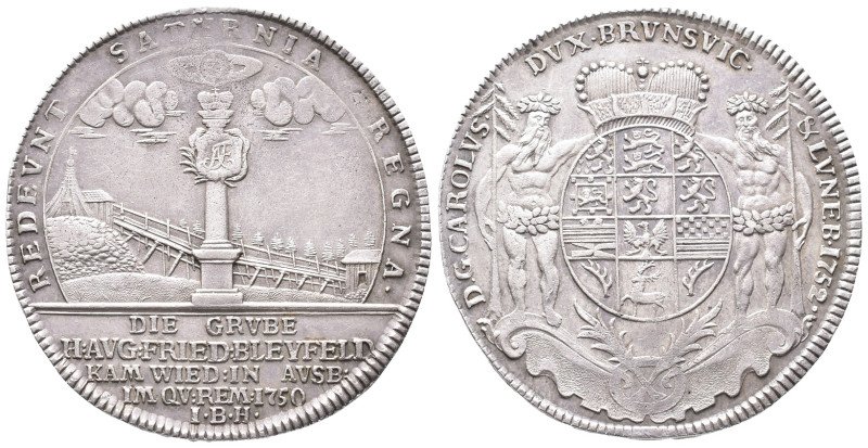 Braunschweig Wolfenbüttel, Karl I. 1735-1780, Reichstaler 1750, Zellerfeld. 29,1...