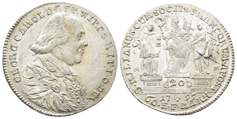 Würzburg, Georg Karl von Fechenbach, 1795-1802. 20 Kreuzer 1795, Würzburg. 6,68 ...