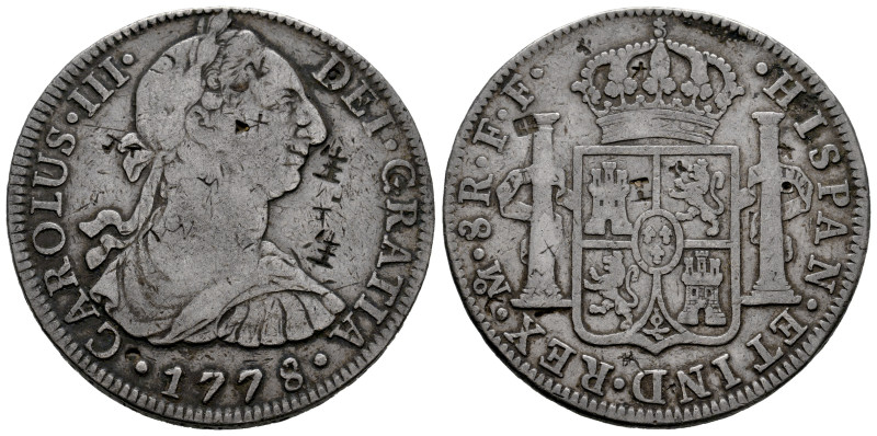 Charles III (1759-1788). 8 reales. 1778. Mexico. FF. (Cal-1116). Ag. 26,90 g. Ch...