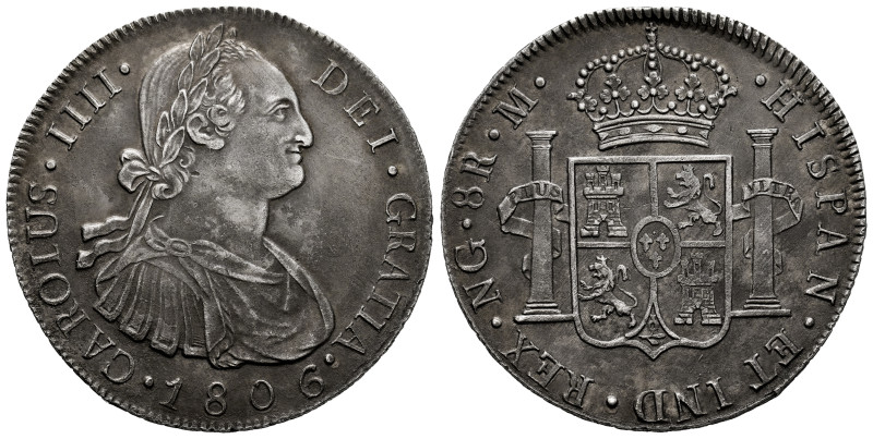 Charles IV (1788-1808). 8 reales. 1806. Guatemala. M. (Cal-901). Ag. 26,56 g. To...