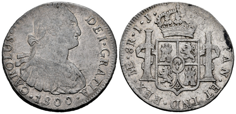 Charles IV (1788-1808). 8 reales. 1800. Lima. IJ. (Cal-918). Ag. 26,98 g. Hairli...