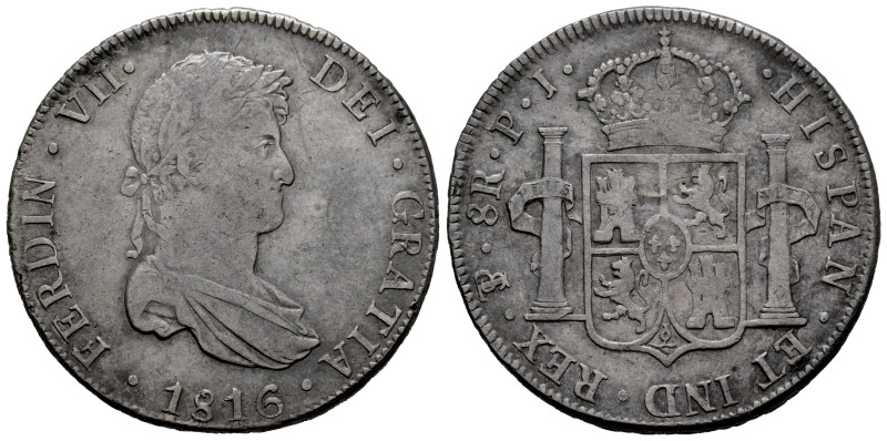 Ferdinand VII (1808-1833). 8 reales. 1816. Potosi. PJ. (Cal-1380). Ag. 27,22 g. ...