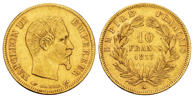 France. Napoleon III (1852-1870). 10 francs. 1857. Paris. A. (Km-784.1). (Gad-10...