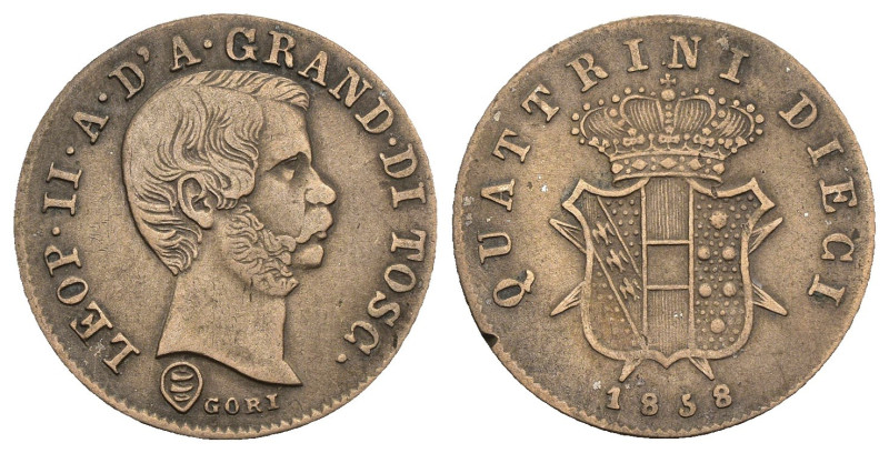 Firenze - Leopoldo II di Lorena (1824-1859) - 10 Quattrini 1858 - 1,68 g

BB
...