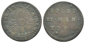 Mantova - Maria Teresa d'Asburgo (1740-1780) - Soldo 1750 - 1,94 g - Cu - CNI 8/9; MIR 765/1

qBB

SPEDIZIONE SOLO IN ITALIA - SHIPPING ONLY IN IT...