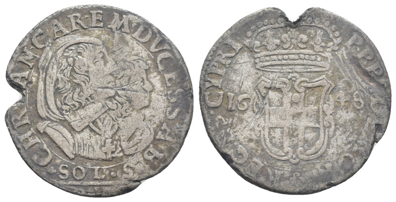 Carlo Emanuele II con la Reggenza della Madre (1638-1648) - 5 Soldi 1648, Torino...