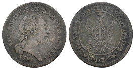 Vittorio Amedeo III (1773-1796) - 2,6 Soldi 1781 - MOLTO RARA (R2) - 2,30 g - Montenegro#393

BB

SPEDIZIONE SOLO IN ITALIA - SHIPPING ONLY IN ITA...