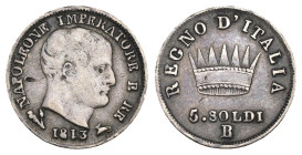 Napoleone I, Re d'Italia (1805-1814) - 5 Soldi 1813 Bologna - Ag - Gigante 194

BB/SPL

SPEDIZIONE SOLO IN ITALIA - SHIPPING ONLY IN ITALY