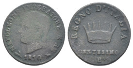 Napoleone I, Re d'italia (1805-1814) - 1 Centesimo 1810 Bologna - Gig.240 - Cu - gr. 184

BB

SPEDIZIONE SOLO IN ITALIA - SHIPPING ONLY IN ITALY
