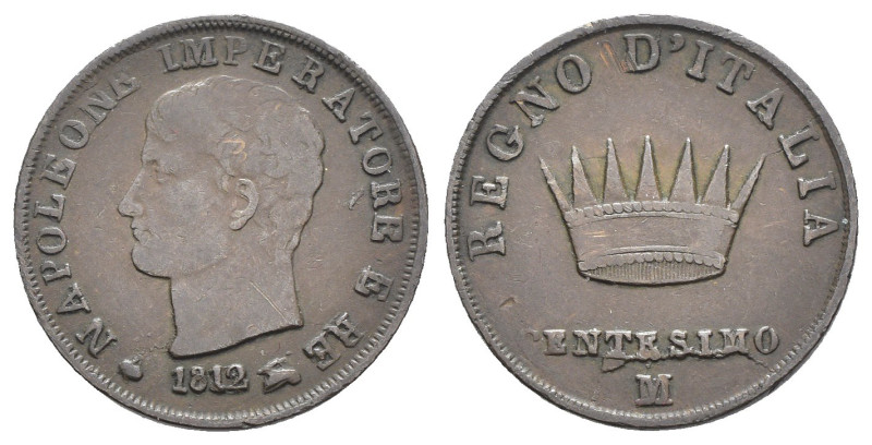 Napoleone I, Re d'Italia (1805-1814) - 1 Centesimo 1812 - Zecca: Milano - Cu - e...