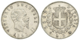 Vittorio Emanuele II (1861-1878) - 2 Lire 1863 "Stemma" Napoli - Ag. - NC - (Mont.198) 

qBB

SPEDIZIONE SOLO IN ITALIA - SHIPPING ONLY IN ITALY