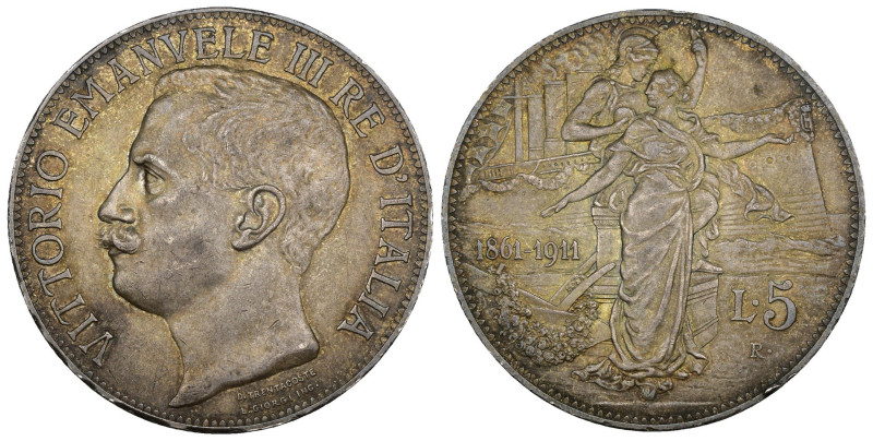 Regno d'Italia - Vittorio Emanuele III (1900-1943) 5 Lire 1911 "Cinquantenario" ...