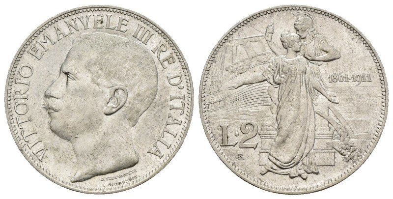 Vittorio Emanuele III (1900-1943) - 2 Lire 1911 Cinquantenario - Ag - Gig# 100
...