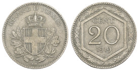 Vittorio Emanuele III (1900-1943) 20 Centesimi 1919 "Esagono" Contorno Liscio - Gig. 215 - CuNi

BB/SPL

SPEDIZIONE SOLO IN ITALIA - SHIPPING ONLY...