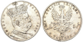 Eritrea Italiana - Umberto I (1890-1896) - 5 Lire Tallero 1896 - RARA - Ag - 27,73 g - Gigante 2 - Appiccagnolo rimosso

MB

SPEDIZIONE SOLO IN IT...