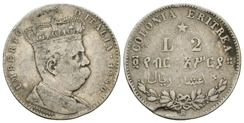 Eritrea Italiana - Umberto I (1890-1896) - 2 Lire 1890 - NC - Ag. 835 - Gig# 3 -...