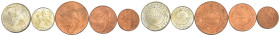 AFIS - Amministrazione Fiduciaria Italiana della Somalia 1950: 1 Centesimo (FDC, rame rosso), 5 Centesimi (qFDC, rame rosso), 10 Centesimi (FDC, rame ...