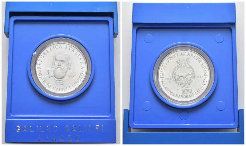 Monetazione in lire (1946-2001) - 500 Lire Galileo 1982 - Ag - in confezione di ...