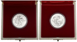 Giovanni Paolo II (Karol Woityla, 1978-2005) - 500 Lire 1995 commemorativa dell'anno internazionale della donna - Ag - in confezione di zecca e cofane...