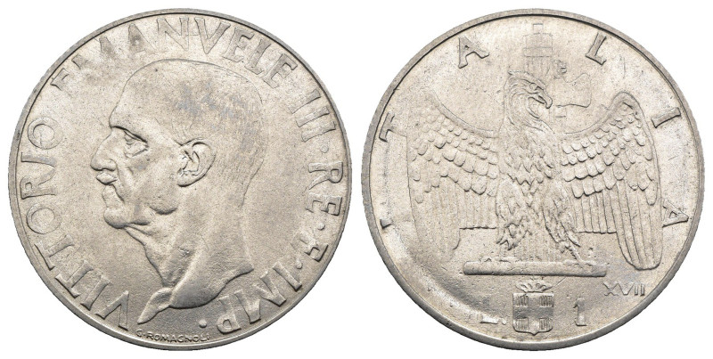 Regno d'Italia - 1 Lira Impero 1939 XVII - R/ data mancante - Ac - Gigante 154a...