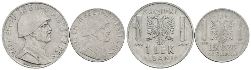 Regno d'Italia - Albania Italiana - Lotto n.2 Monete composto da: 1 Lek 1939 XVI...