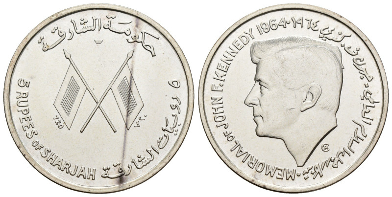 Emirati Arabi - Sharjah - 5 Rupee 1964 John F. Kennedy - Ag - X# 1

FS

SPED...