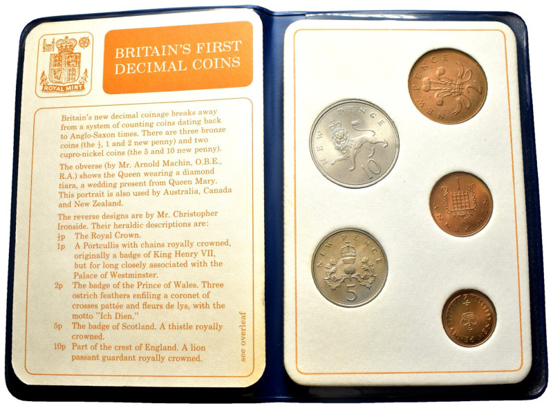 Regno Unito - Elisabetta II (1952-2022) - Set "Britain's first decimal coins" - ...