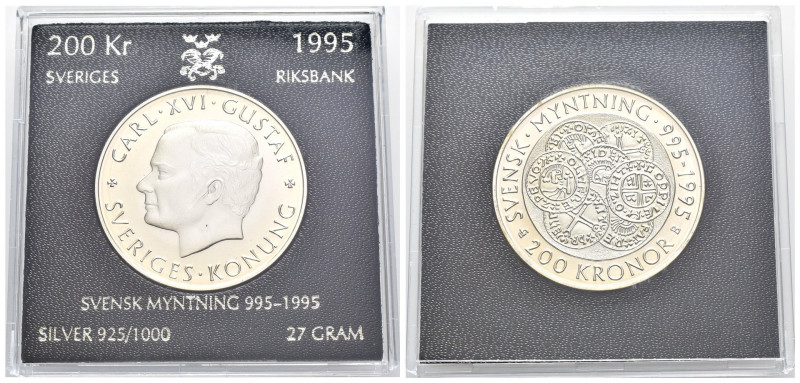 Svezia - Carlo XVI Gustavo (1973-oggi) - 200 Kronor 1995 1000° anniversario dell...