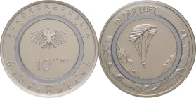 Germania - Repubblica Federale (1949-oggi) - 10 Euro 2019 "In der luft" - Trimetallica: al centro Rame-Nichel; anello interno Polimero; anello esterno...