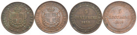 Savoia - Vittorio Emanuele II, Re Eletto (1859-1861) - Lotto di 2 monete da 5 Centesimi 1859 I° tipo - Zecca: Birmingham - Cu - Gig# 17

SPEDIZIONE ...